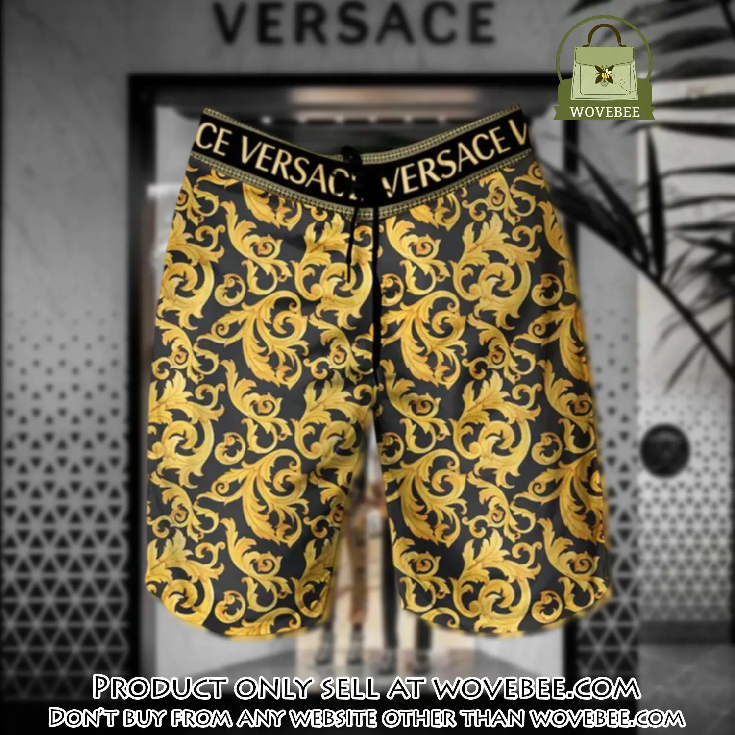 Versace golden pattern luxury brand premium fashion shorts for men wvb0047433